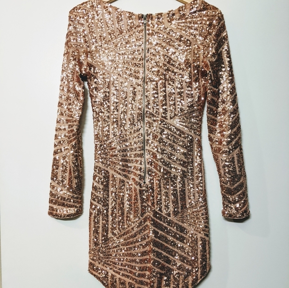 WHITE Fox Boutique Rose Gold Sequin Dress - Picture 5 of 5
